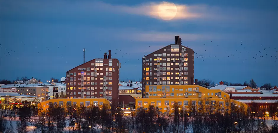 Kiruna - innan flytten till andra sidan backen. 