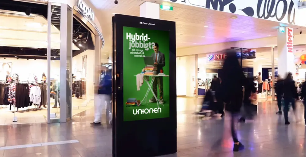 Utomhustavla med rubriken Hybridjobbigt?